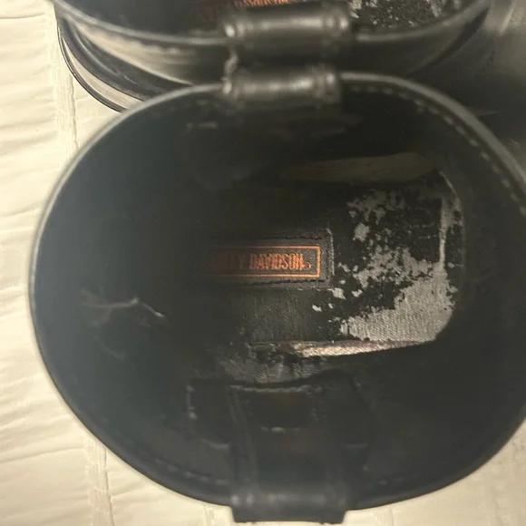 Harley Davidson Black Leather Harness Ankle Boots - Picture 11 of 13